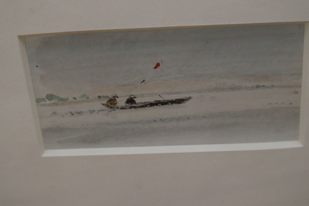 Sir Hugh Casson (1910-1999), watercolour, The Ferry Boat Agra, not signed but inscribed verso, 6 x 12cm